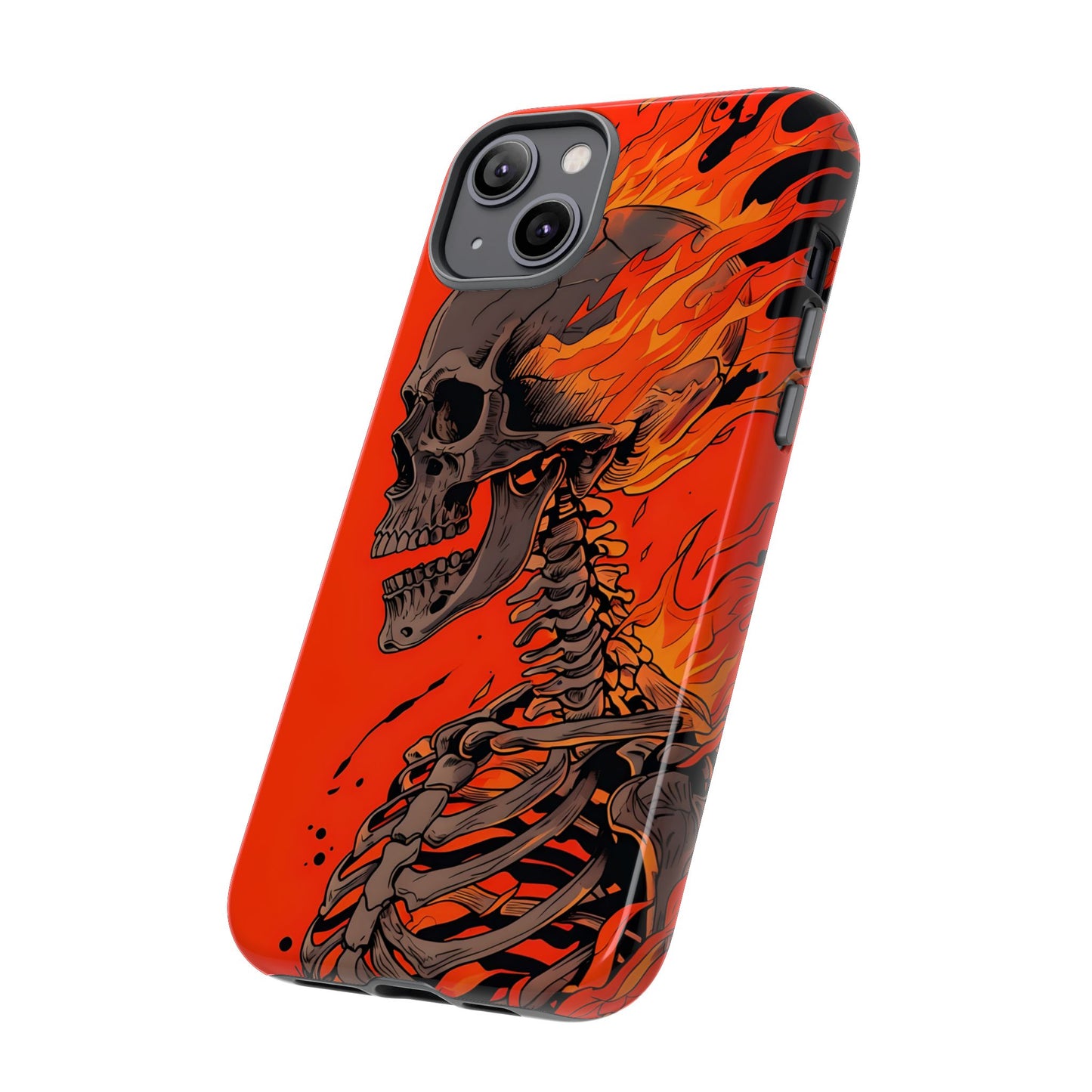 Flaming Skeleton Phone Case - Tough & Stylish Protection