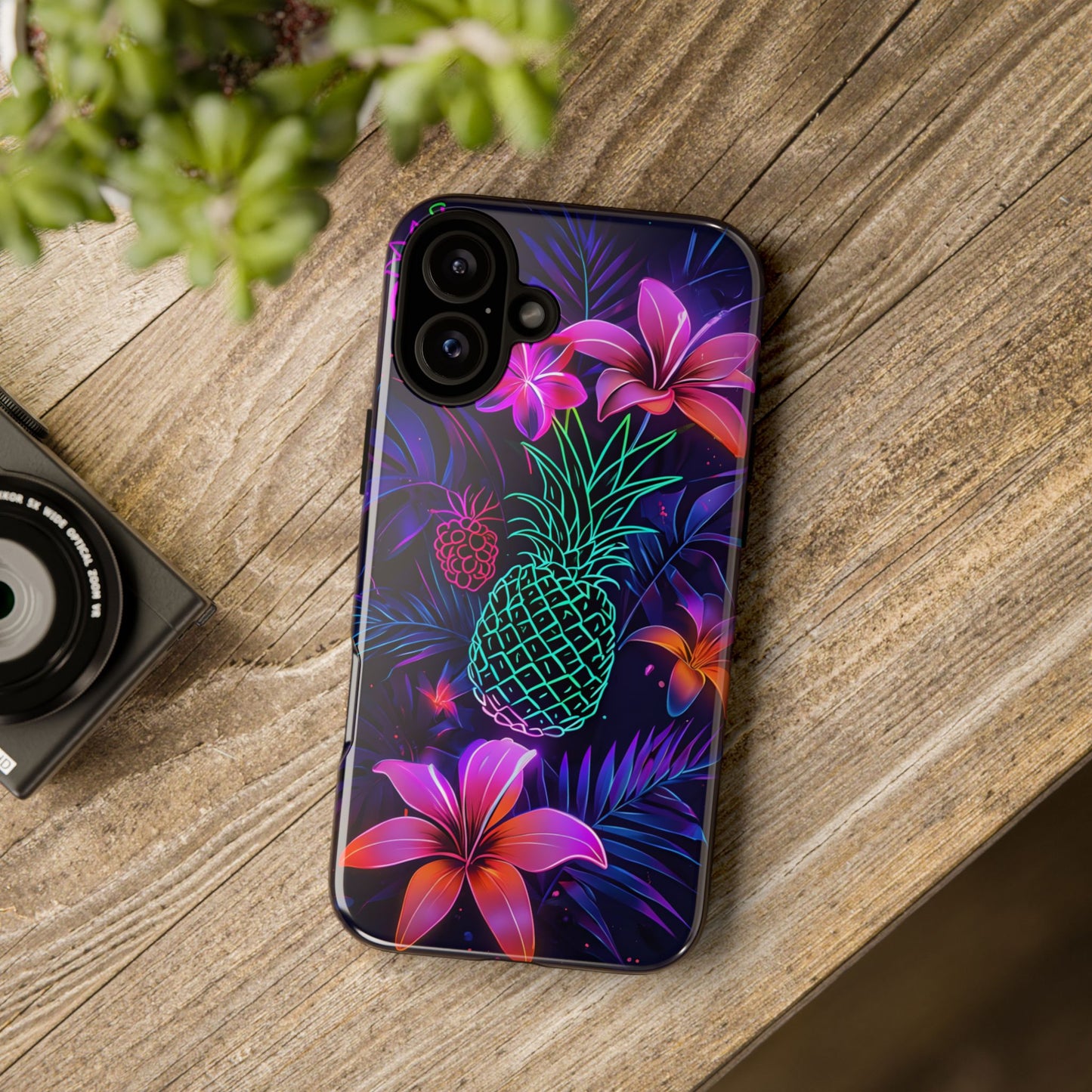 Tough Cases - Tropical Neon Floral iPhone Case