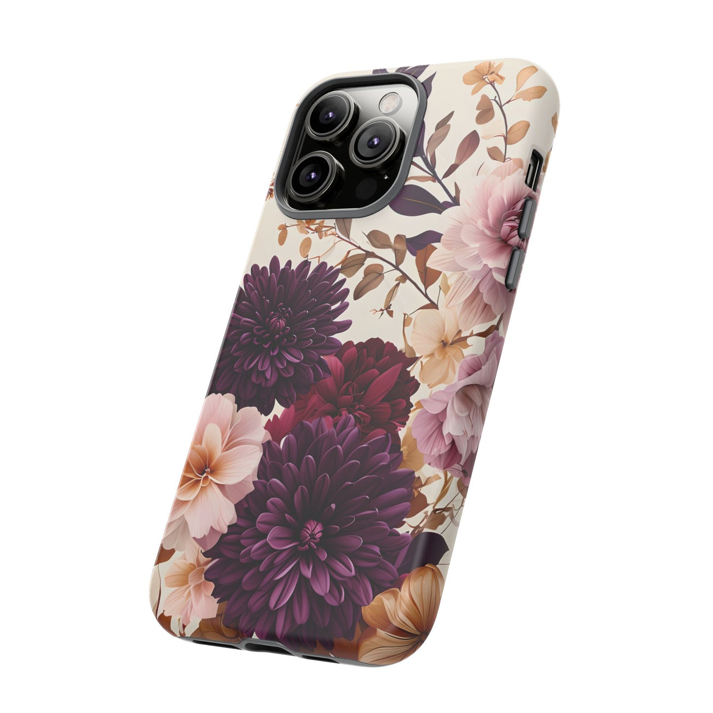 Floral Tough Phone Case - Elegant Design for iPhones & Androids