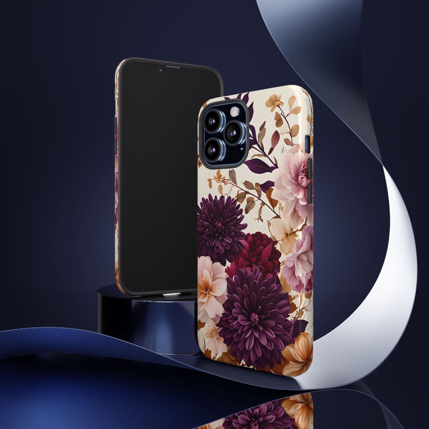 Floral Tough Phone Case - Elegant Design for iPhones & Androids