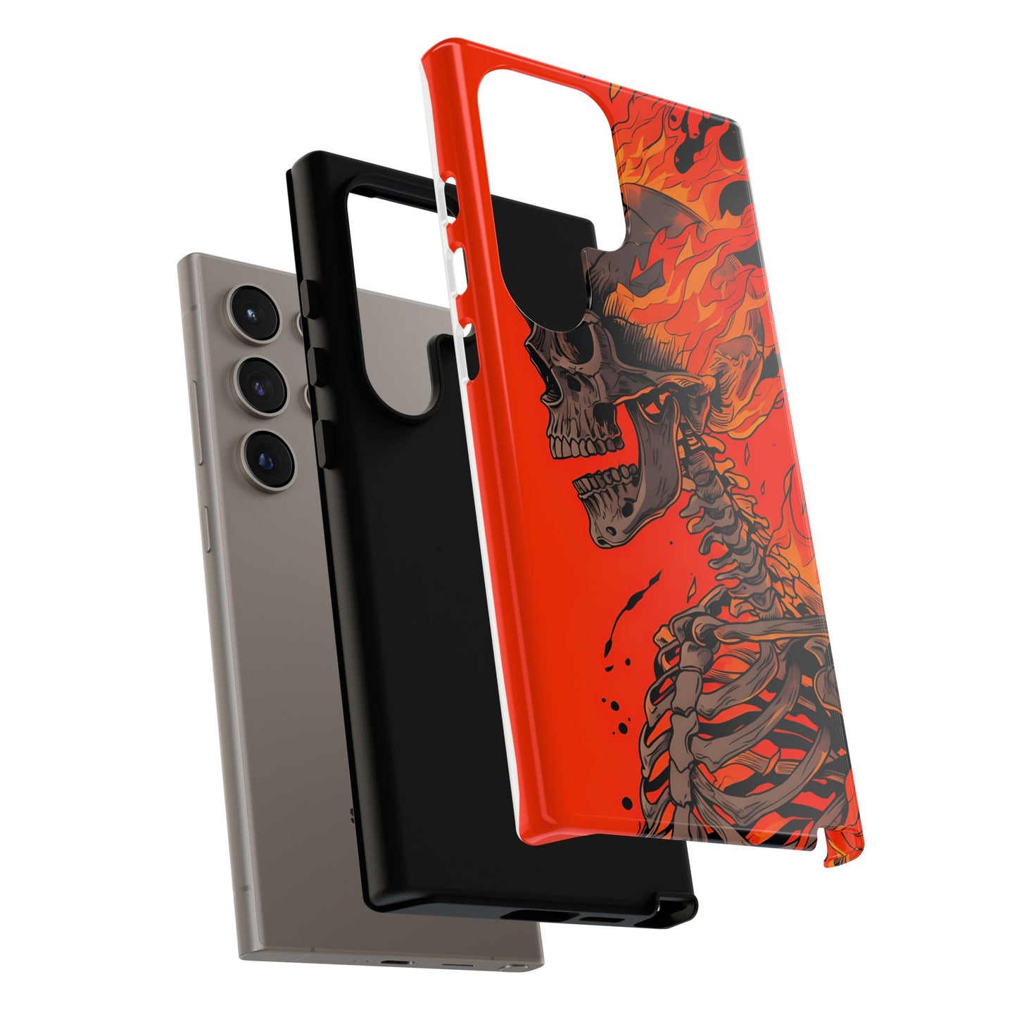 Flaming Skeleton Phone Case - Tough & Stylish Protection