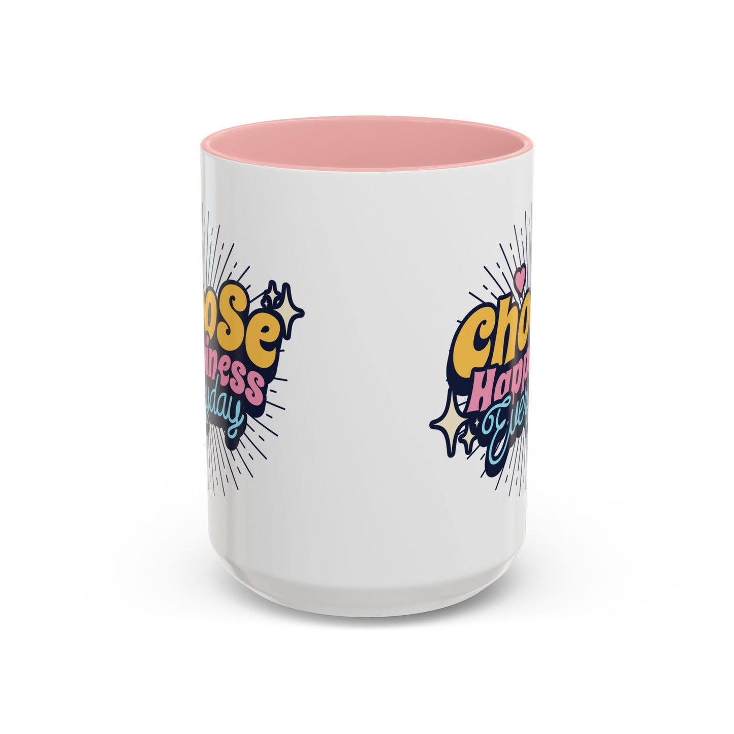 Choose Happiness Everyday 15oz Coffee Mug - Colorful Ceramic Cup for Positive Vibes