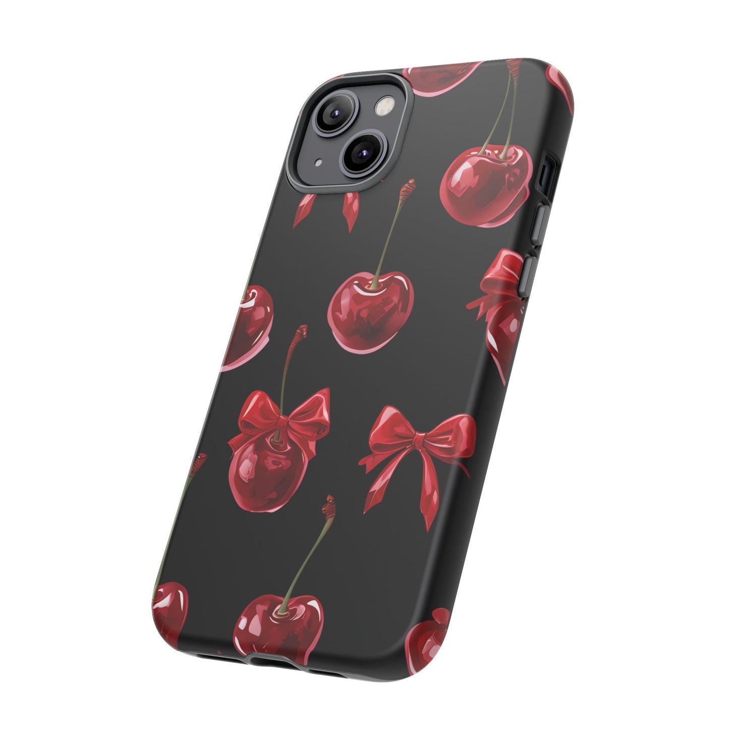 Coquette-Cherry Print Tough Phone Case - Stylish & Durable Protection