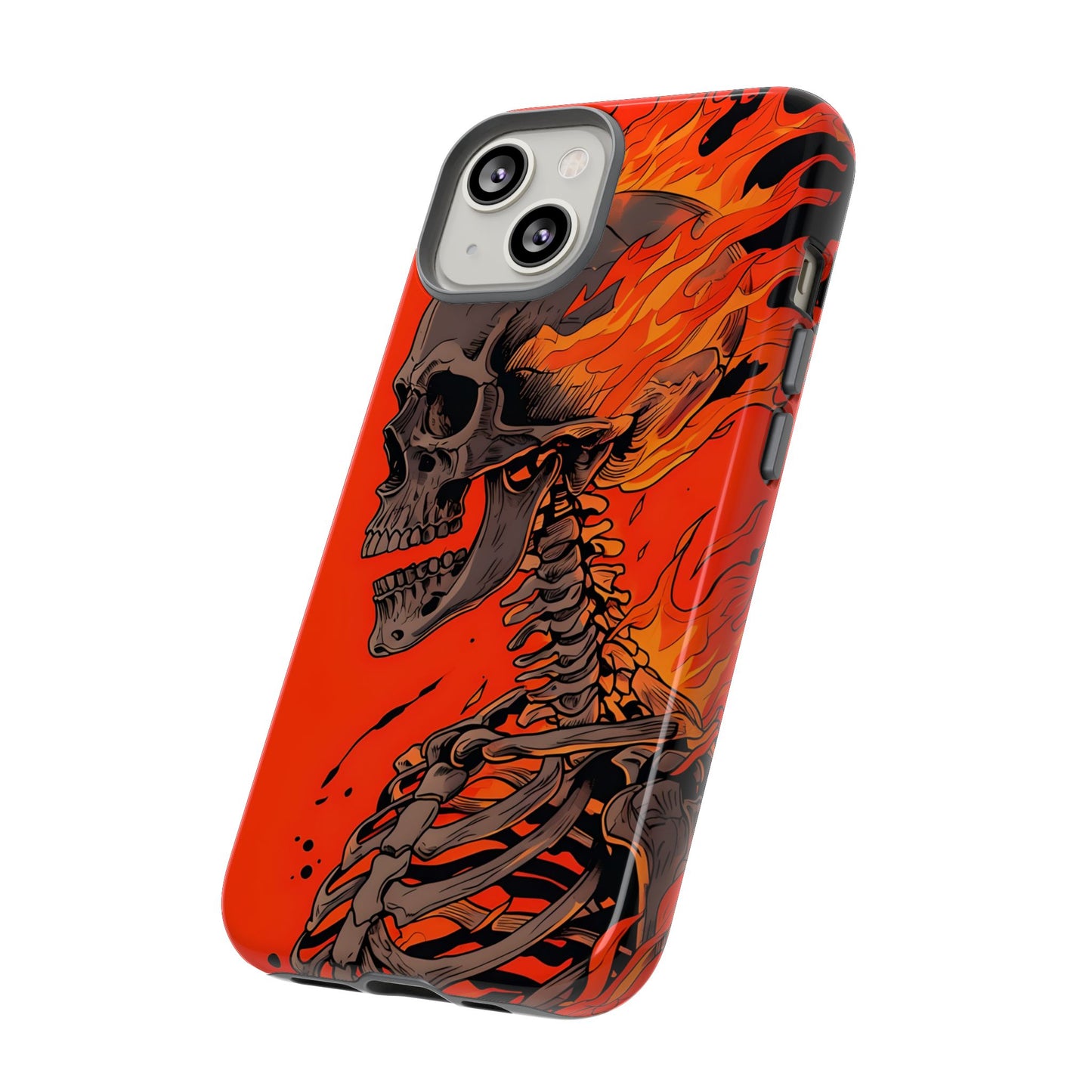 Flaming Skeleton Phone Case - Tough & Stylish Protection