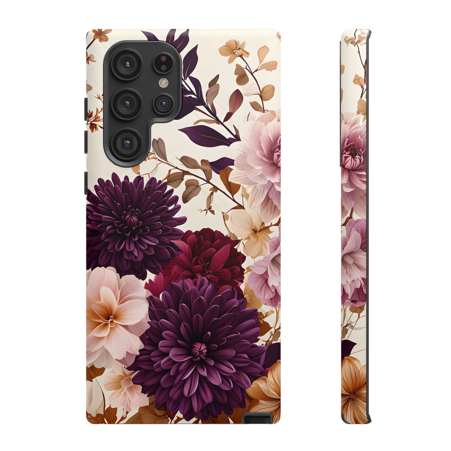 Floral Tough Phone Case - Elegant Design for iPhones & Androids