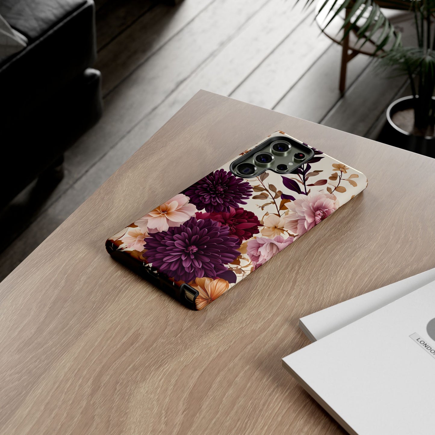Floral Tough Phone Case - Elegant Design for iPhones & Androids