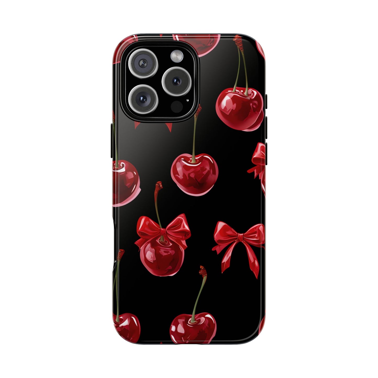 Coquette-Cherry Print Tough Phone Case - Stylish & Durable Protection