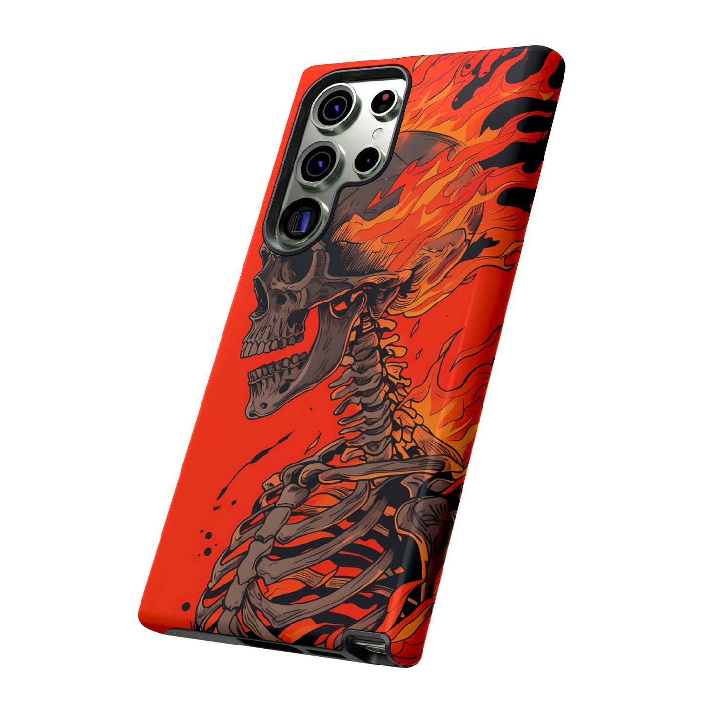 Flaming Skeleton Phone Case - Tough & Stylish Protection