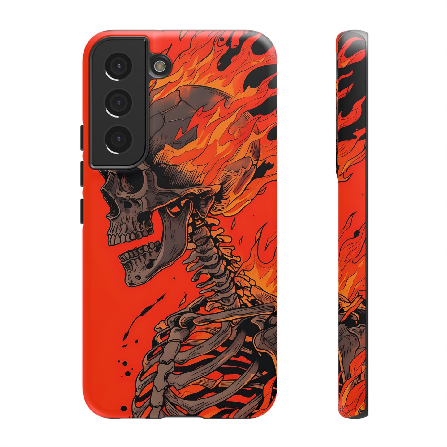 Flaming Skeleton Phone Case - Tough & Stylish Protection