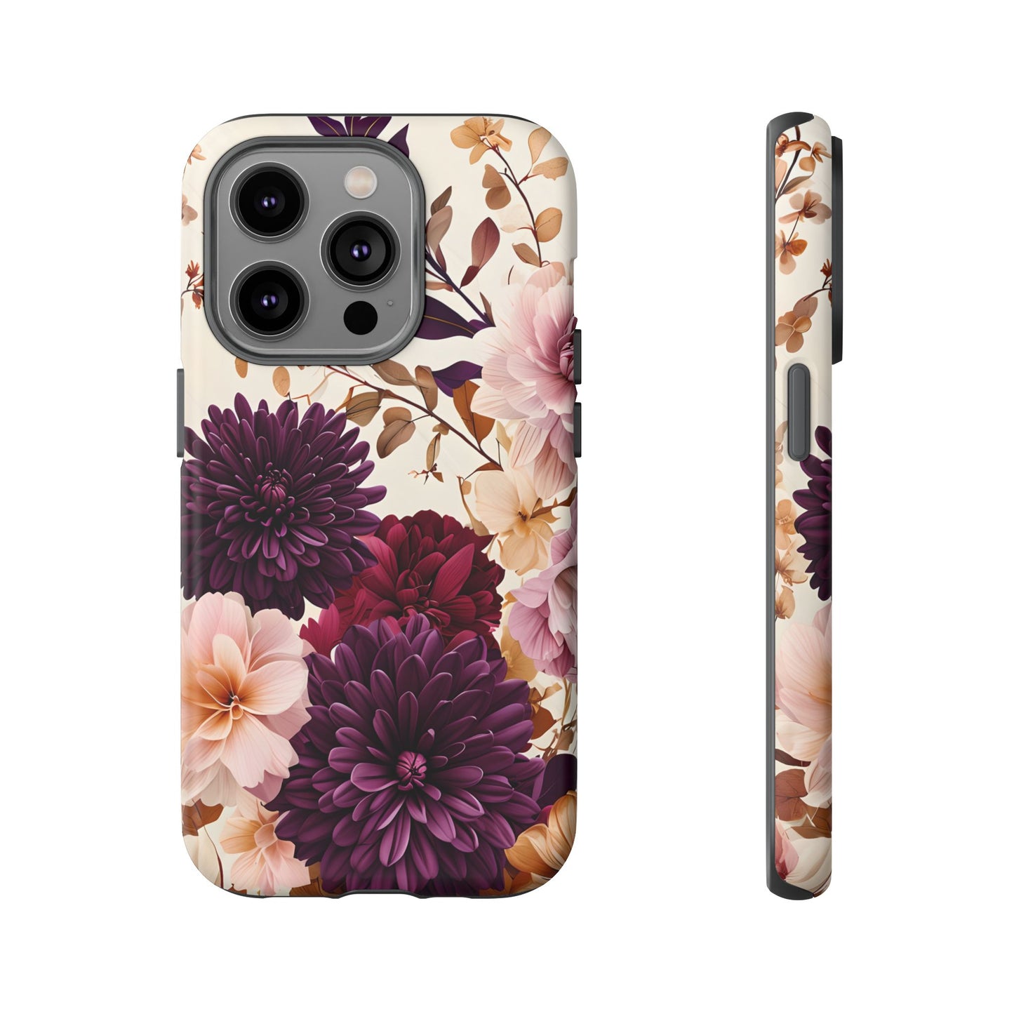 Floral Tough Phone Case - Elegant Design for iPhones & Androids