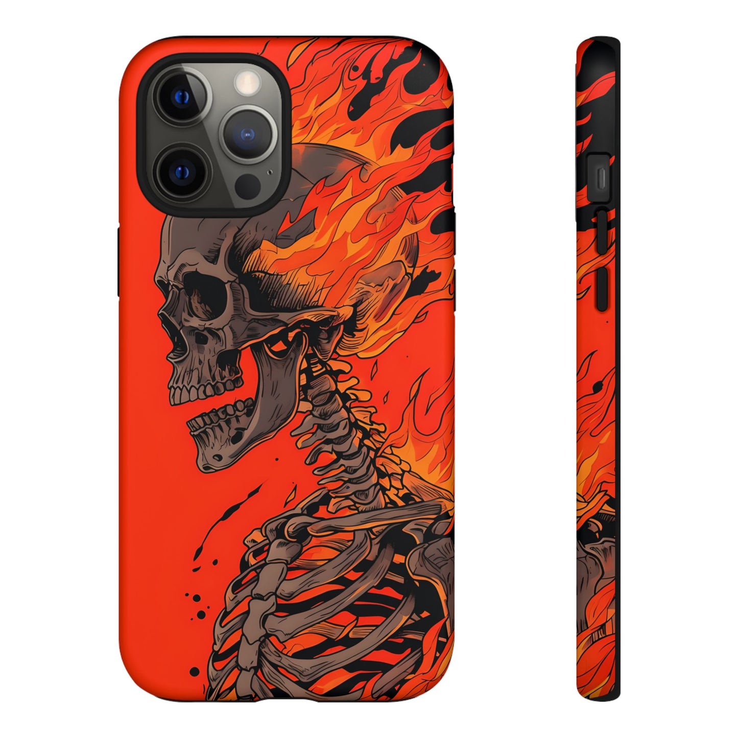 Flaming Skeleton Phone Case - Tough & Stylish Protection
