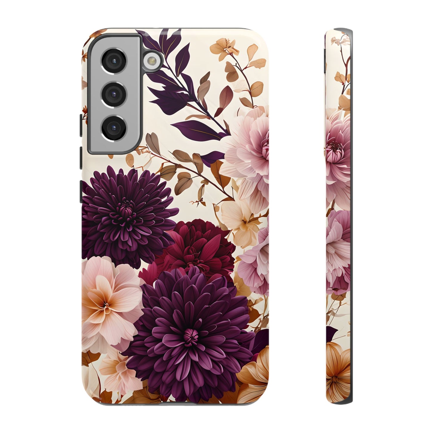 Floral Tough Phone Case - Elegant Design for iPhones & Androids