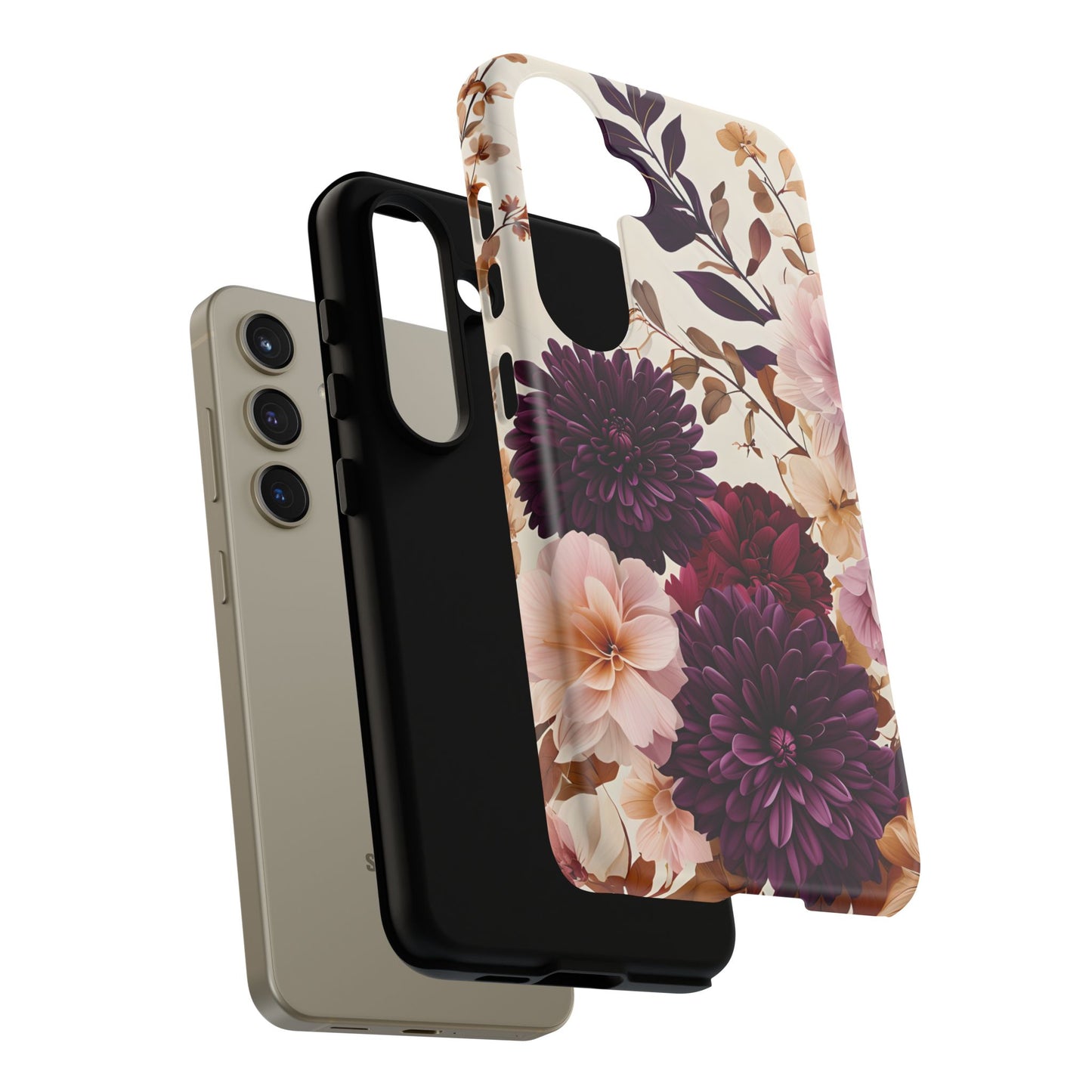Floral Tough Phone Case - Elegant Design for iPhones & Androids