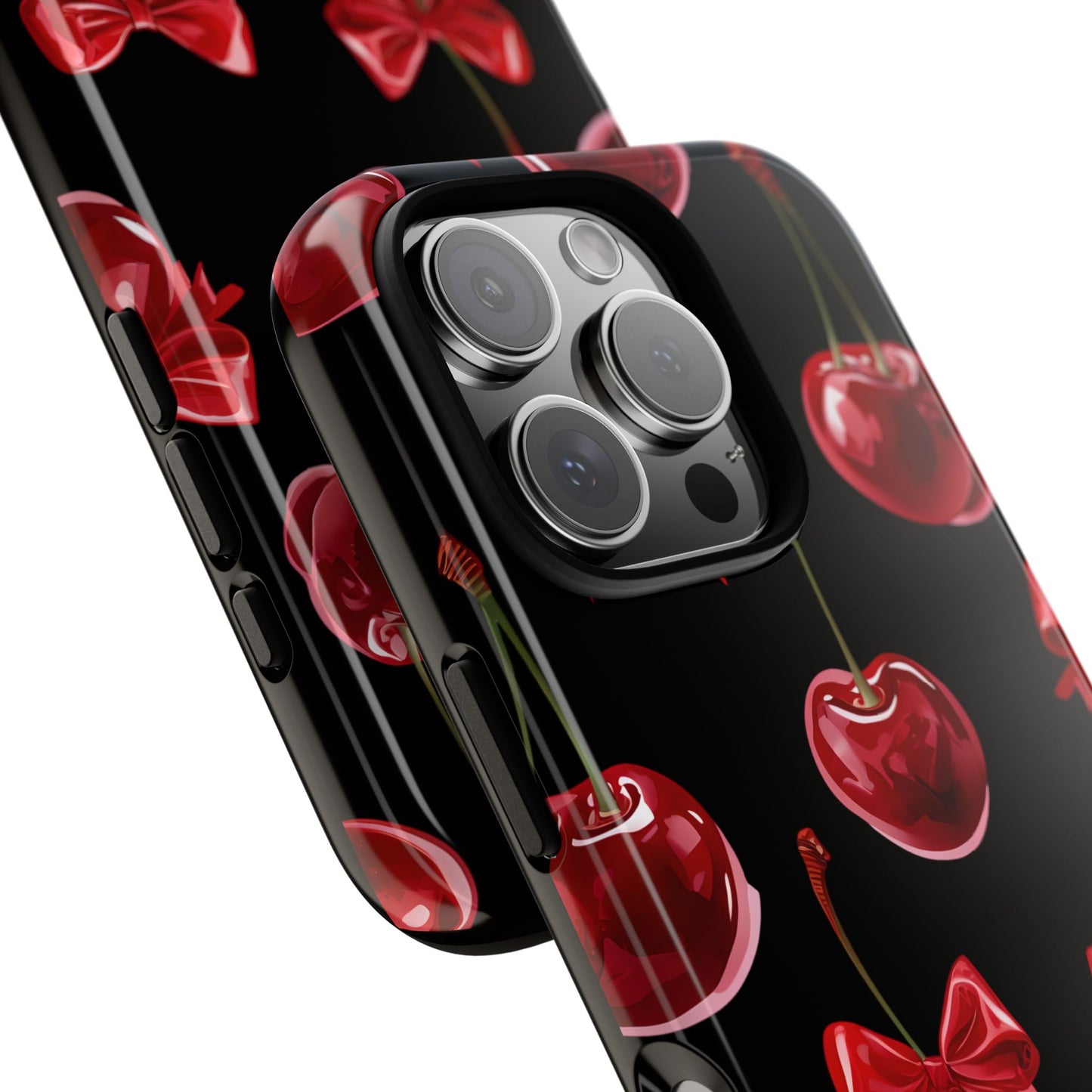 Coquette-Cherry Print Tough Phone Case - Stylish & Durable Protection