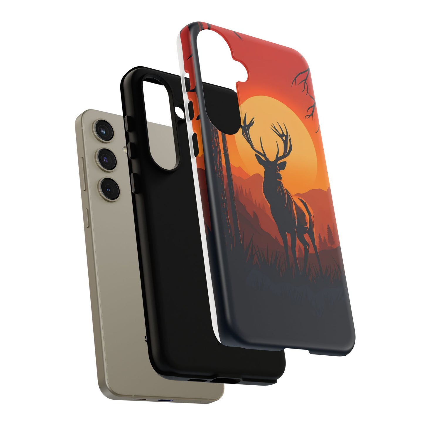 Wildlife Phone Case - Stag and Sunset Design for Nature Lovers