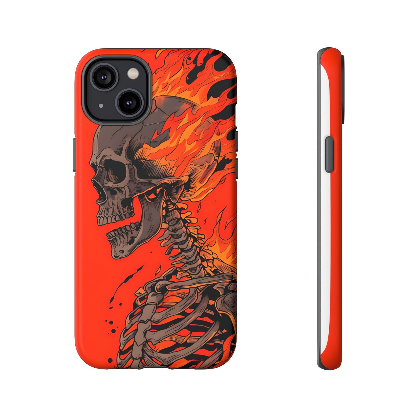 Flaming Skeleton Phone Case - Tough & Stylish Protection