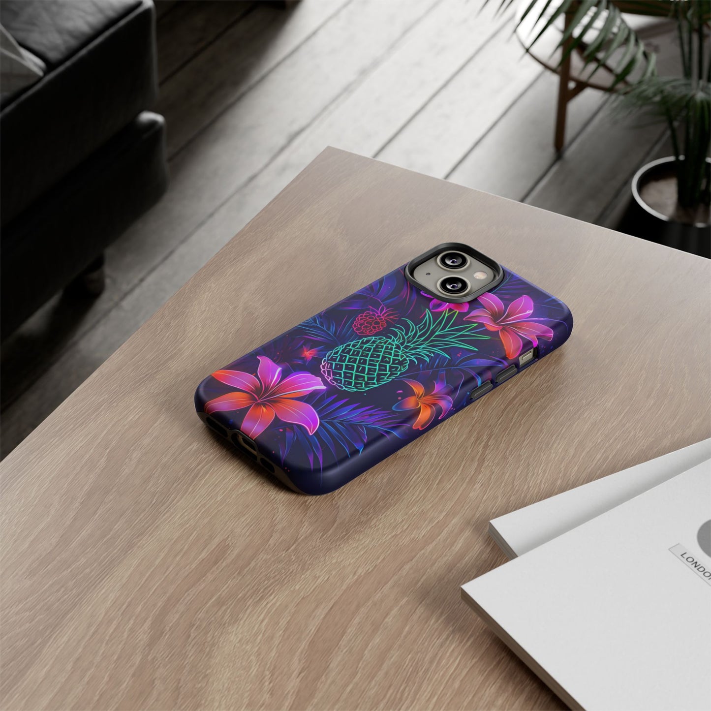 Tough Cases - Tropical Neon Floral iPhone Case
