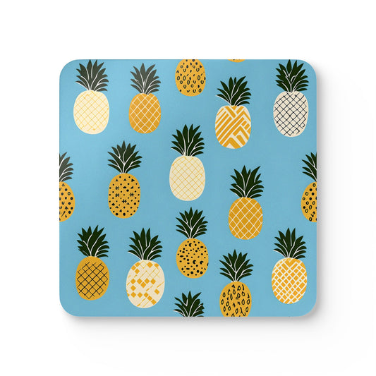 Tropical Pineapple Cork Coaster Set - Fun Drinkware Accessories for Summer Parties
