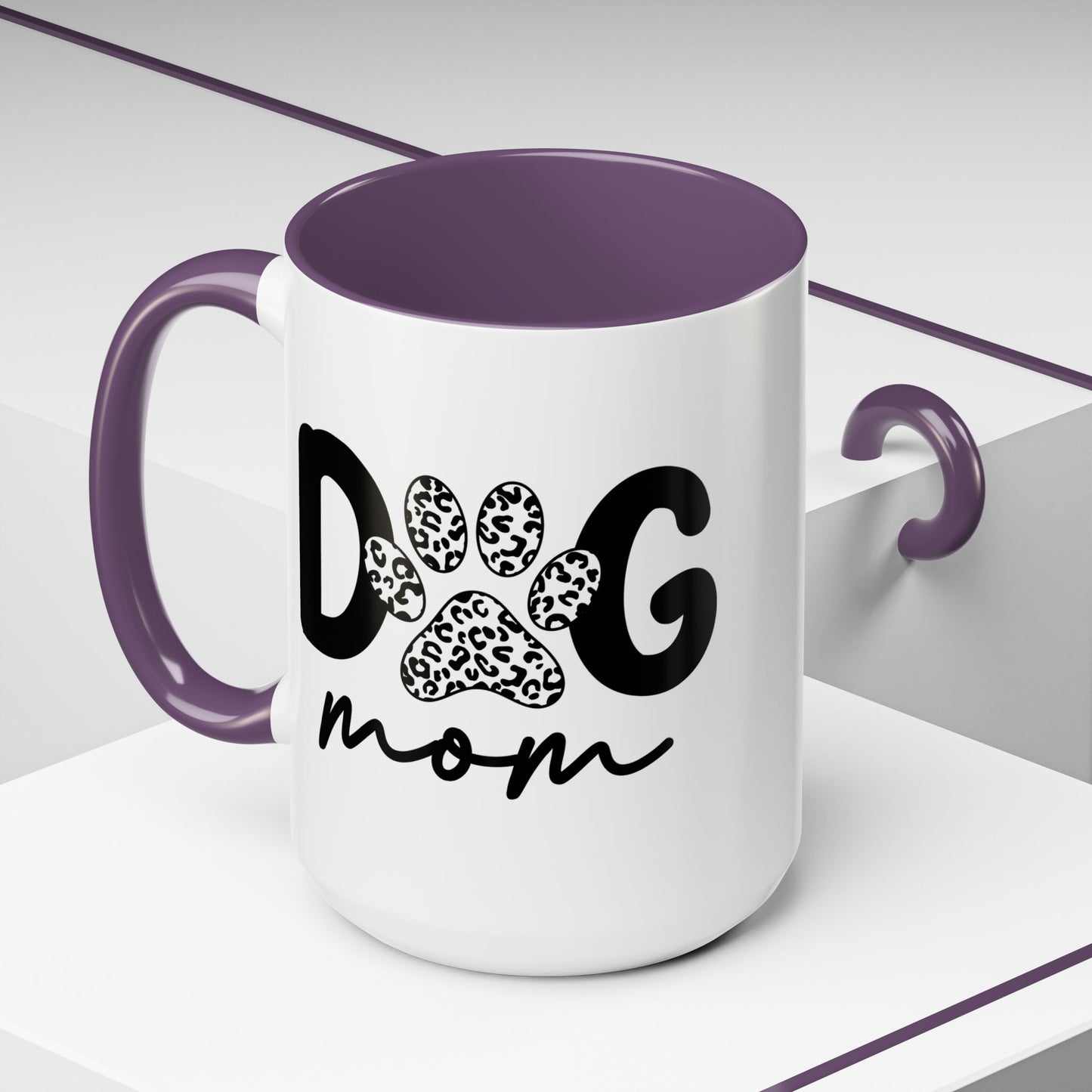 Dog Mom Accent 15oz Coffee Mug - Perfect Gift for Pet Lovers