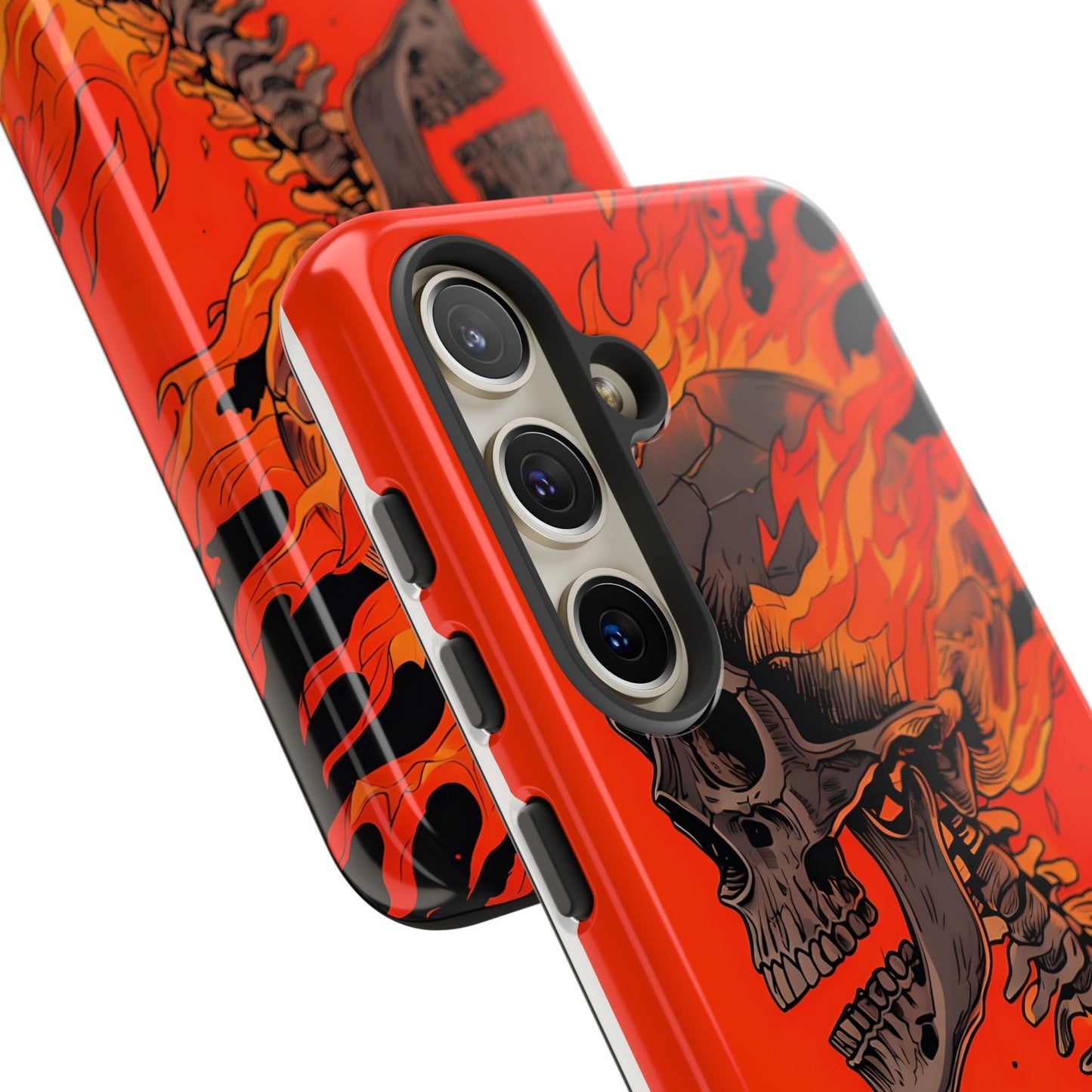 Flaming Skeleton Phone Case - Tough & Stylish Protection