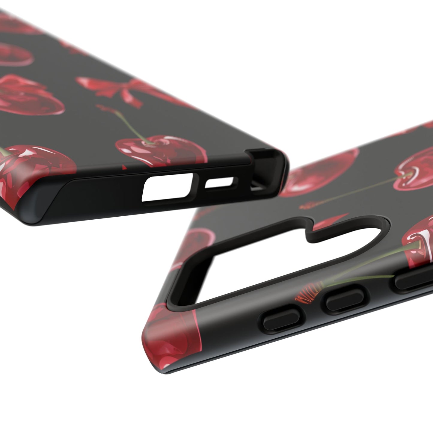 Coquette-Cherry Print Tough Phone Case - Stylish & Durable Protection