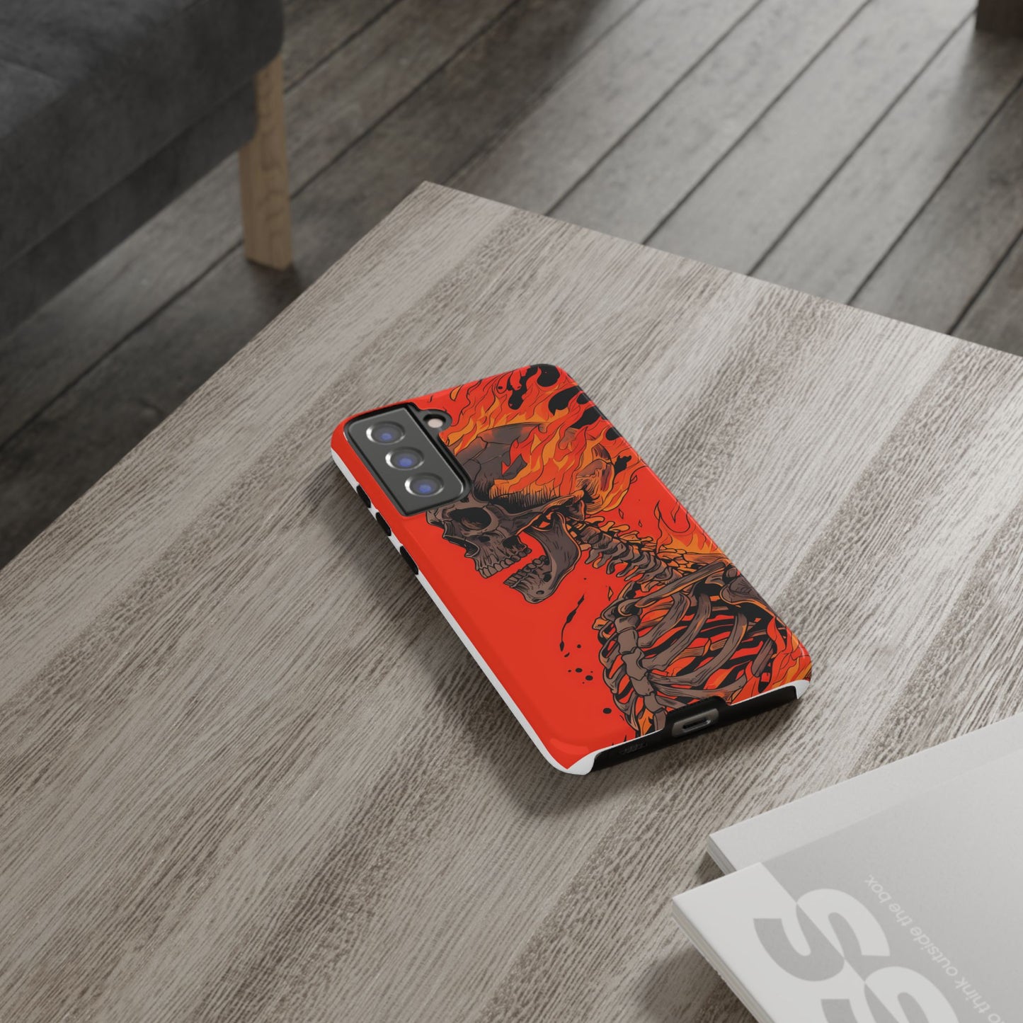 Flaming Skeleton Phone Case - Tough & Stylish Protection