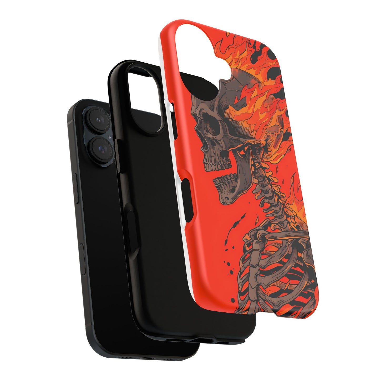 Flaming Skeleton Phone Case - Tough & Stylish Protection