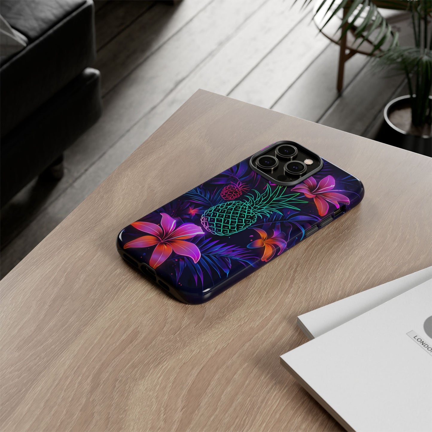 Tough Cases - Tropical Neon Floral iPhone Case