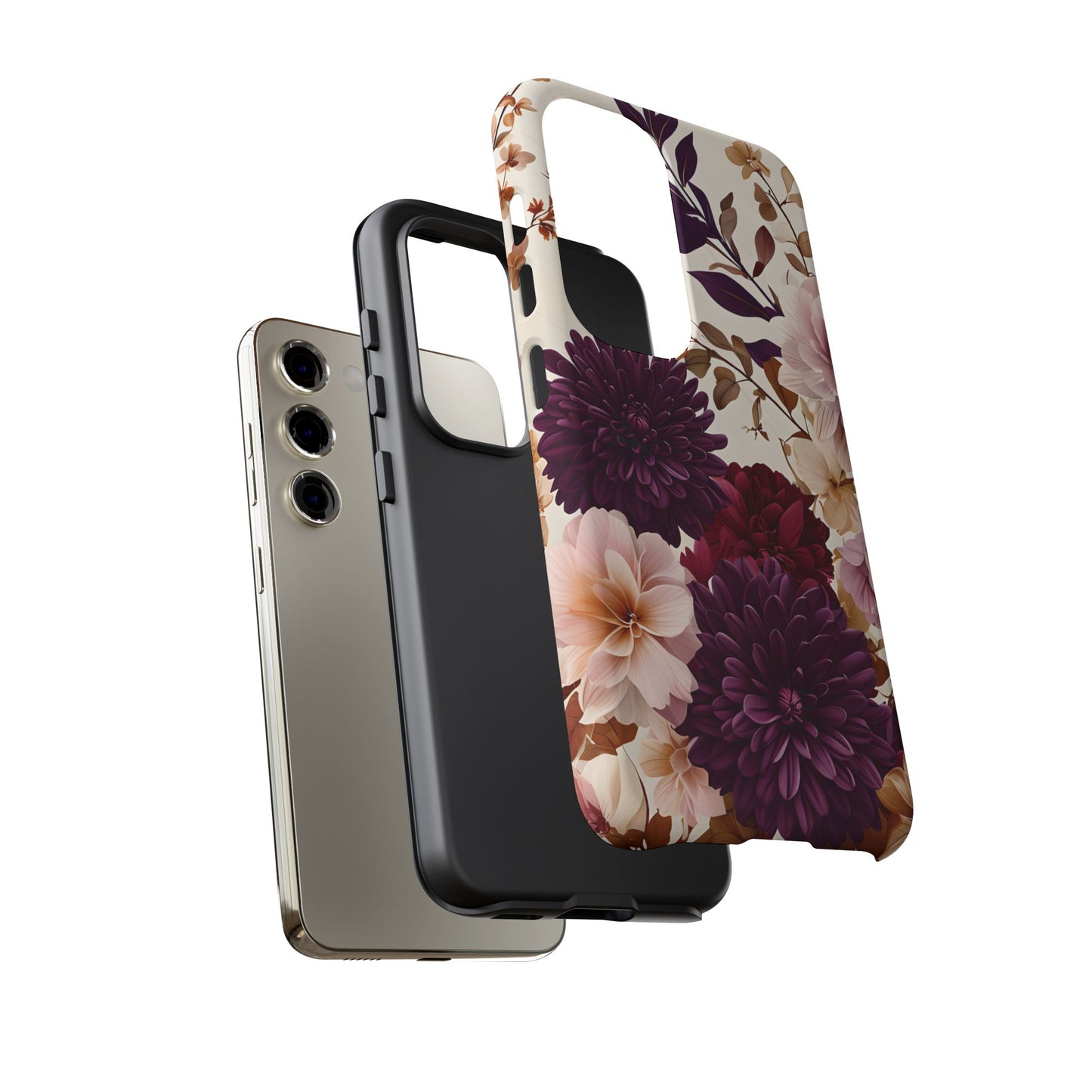 Floral Tough Phone Case - Elegant Design for iPhones & Androids