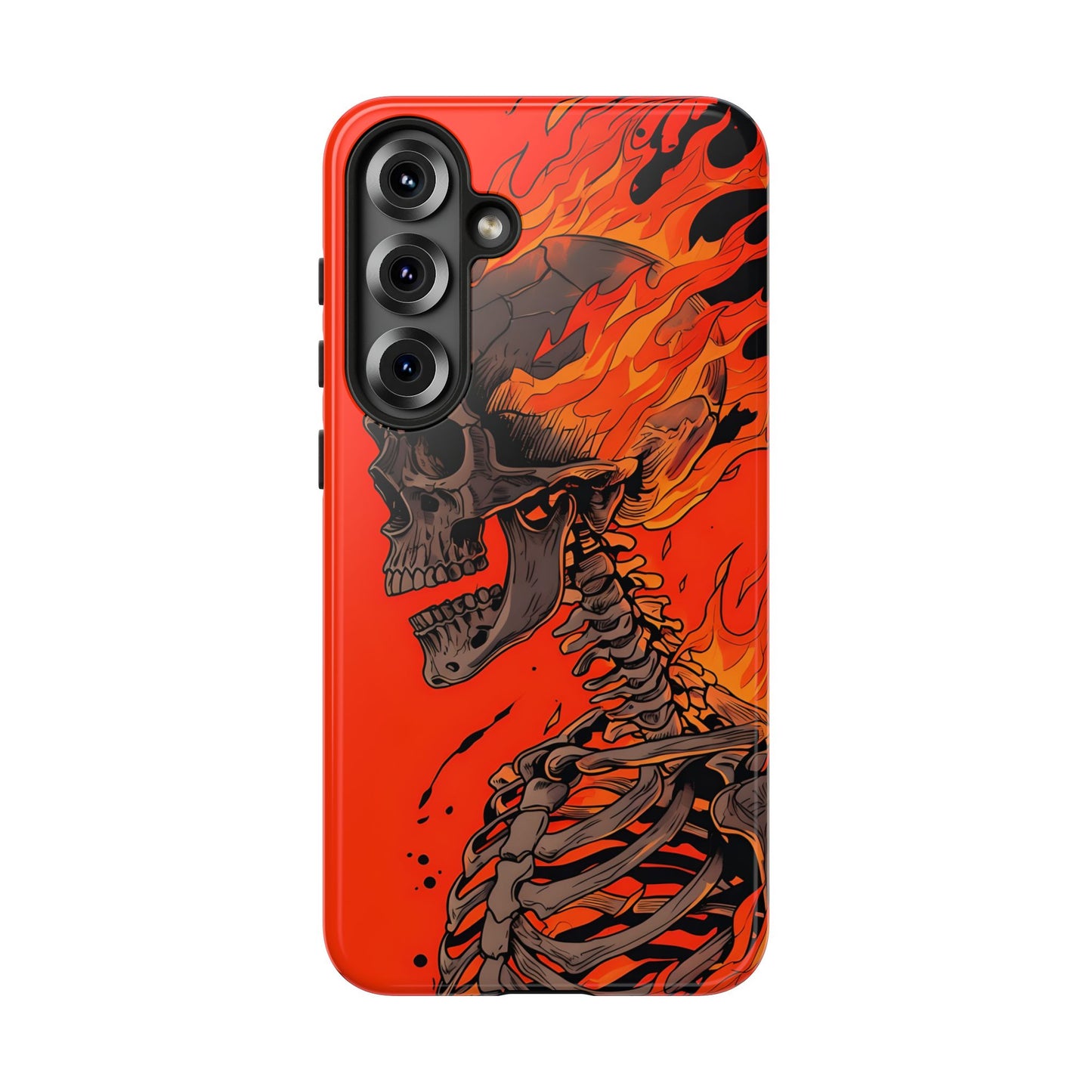 Flaming Skeleton Phone Case - Tough & Stylish Protection