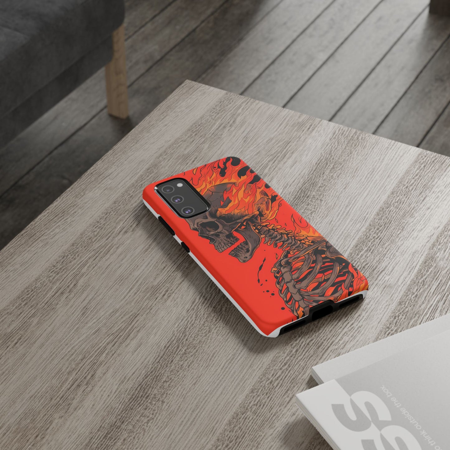 Flaming Skeleton Phone Case - Tough & Stylish Protection