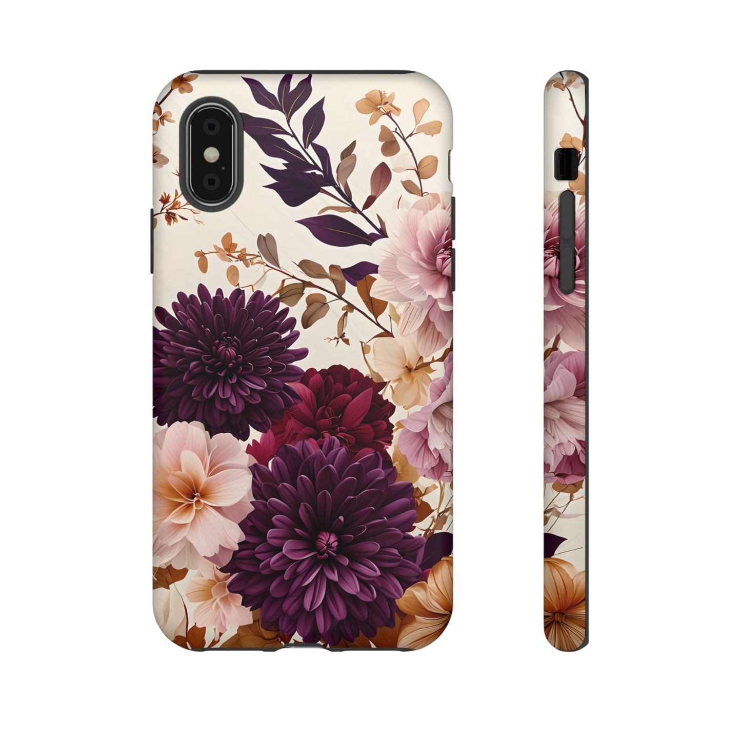 Floral Tough Phone Case - Elegant Design for iPhones & Androids