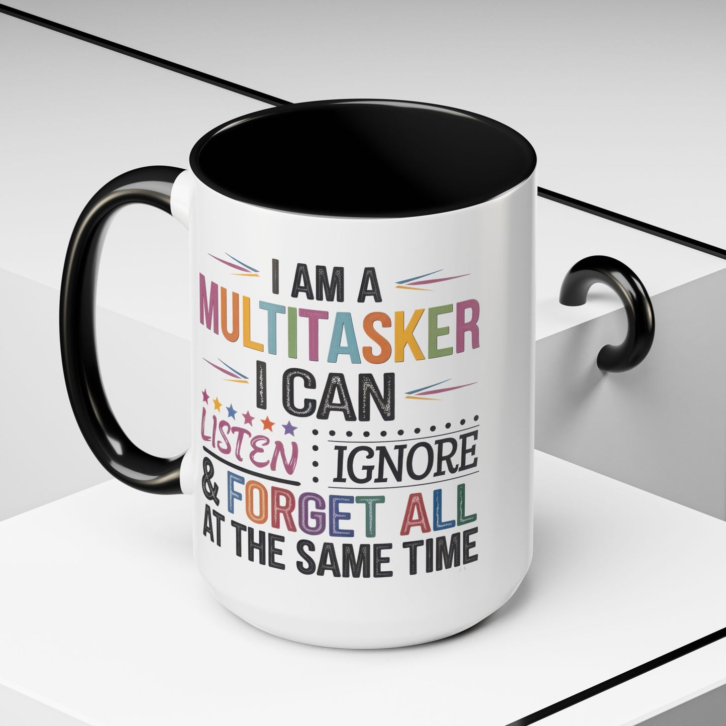 Multitasker Coffee 15oz Mug - Fun Accent Mug for Busy Beverages