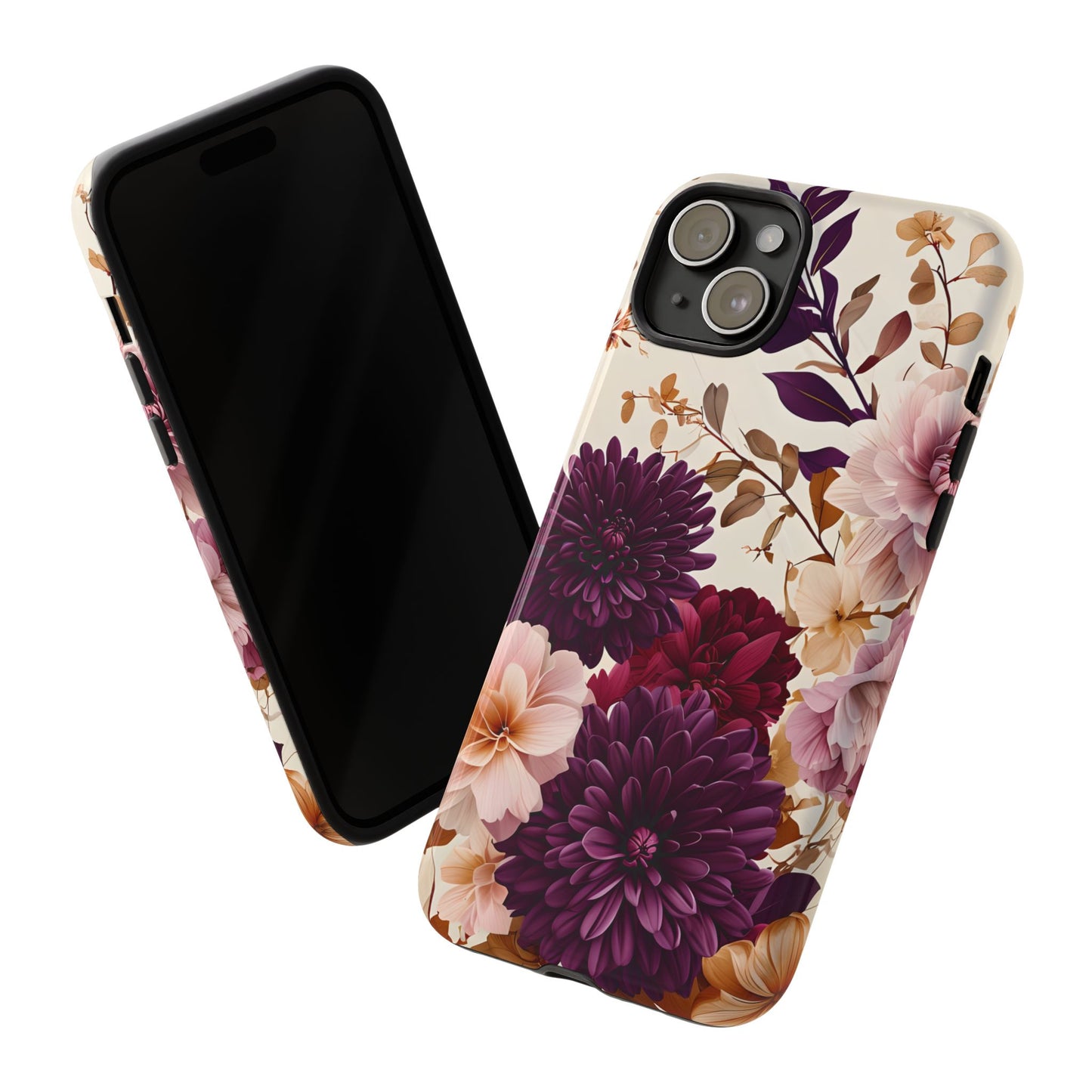 Floral Tough Phone Case - Elegant Design for iPhones & Androids
