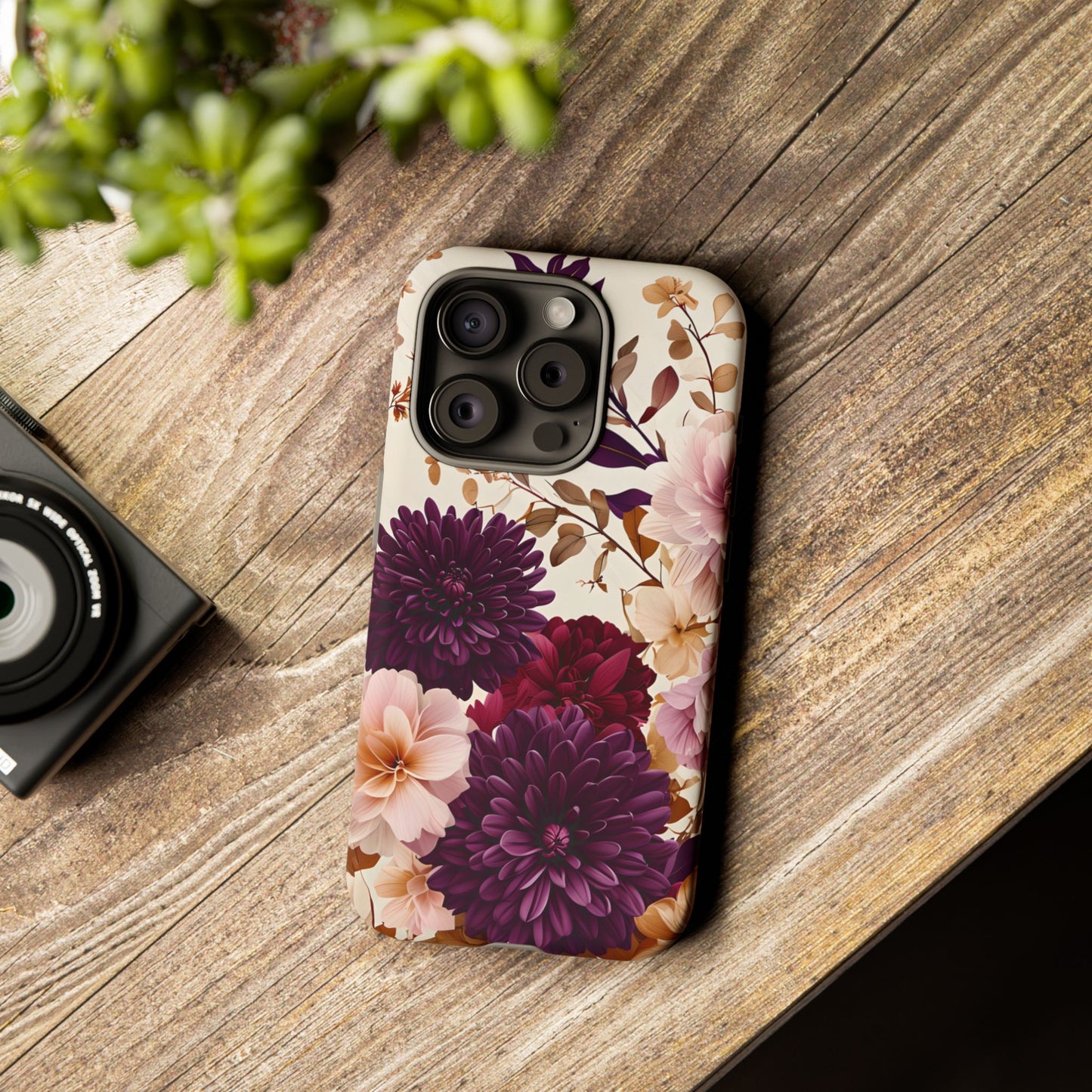 Floral Tough Phone Case - Elegant Design for iPhones & Androids
