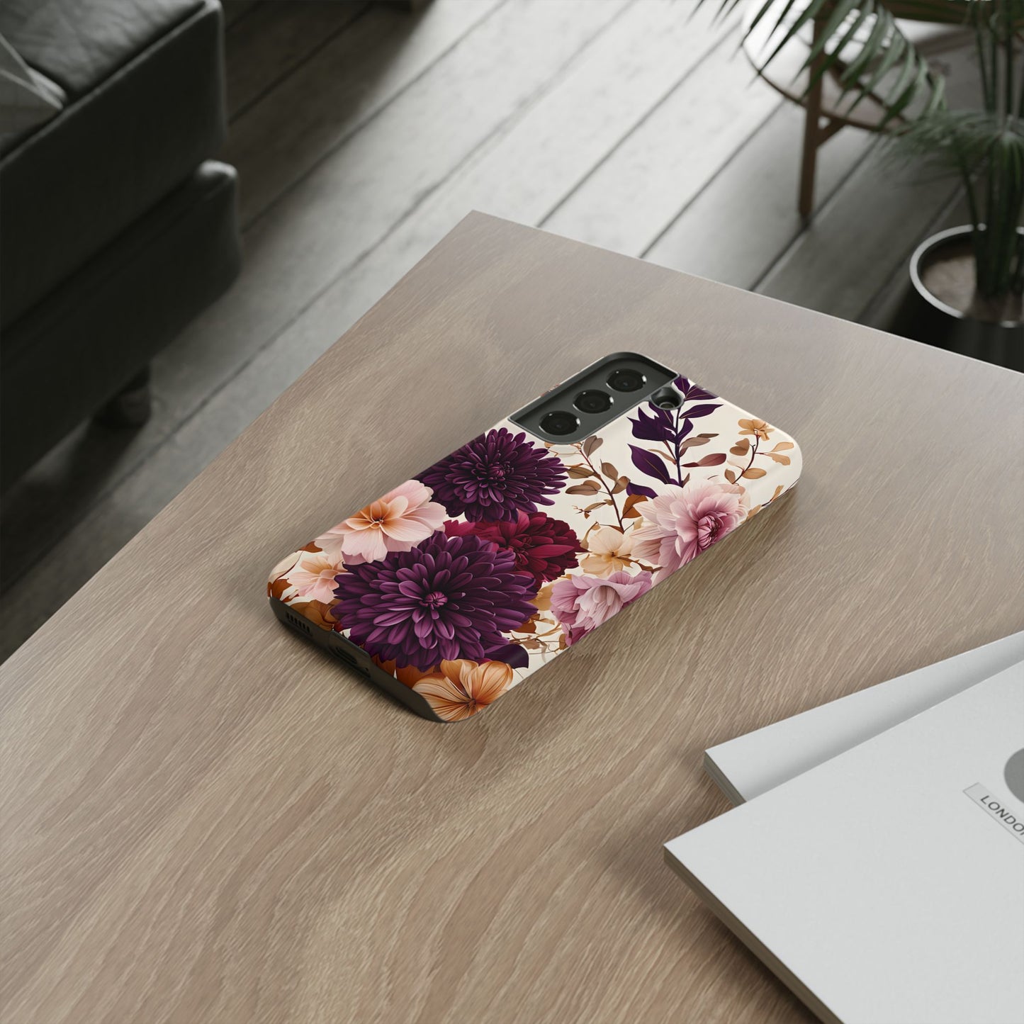 Floral Tough Phone Case - Elegant Design for iPhones & Androids