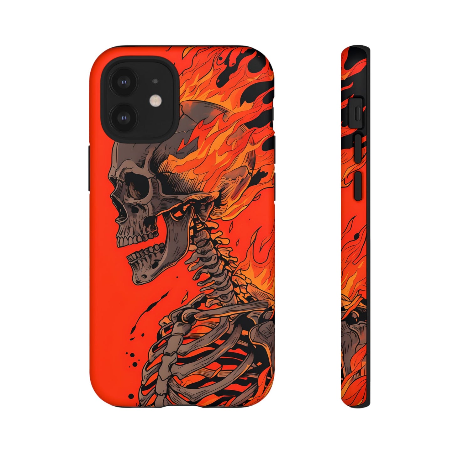 Flaming Skeleton Phone Case - Tough & Stylish Protection