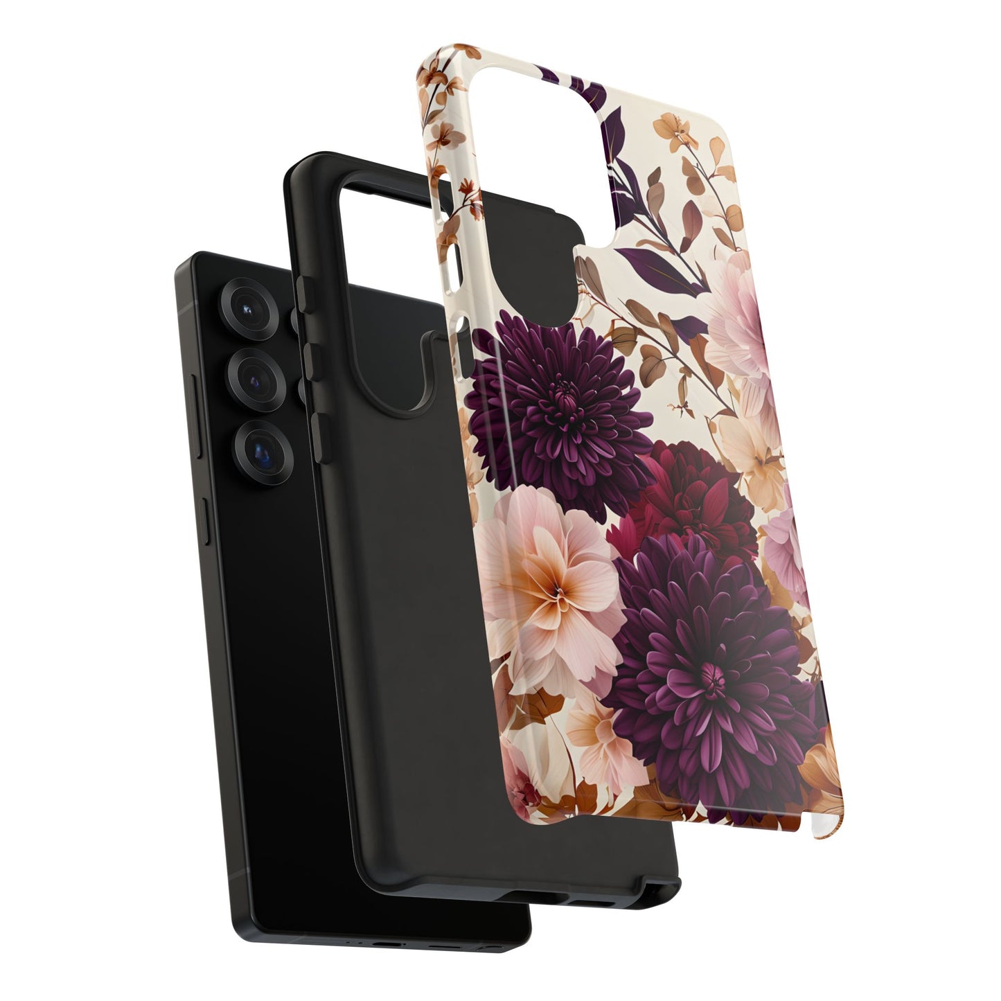 Floral Tough Phone Case - Elegant Design for iPhones & Androids
