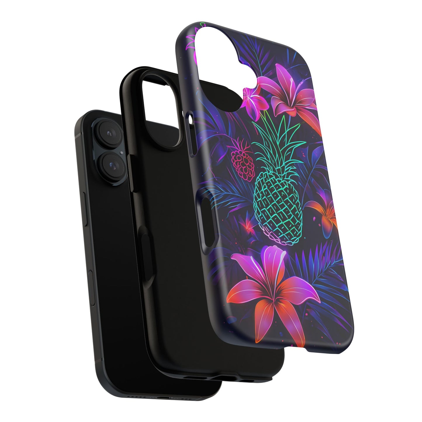 Tough Cases - Tropical Neon Floral iPhone Case