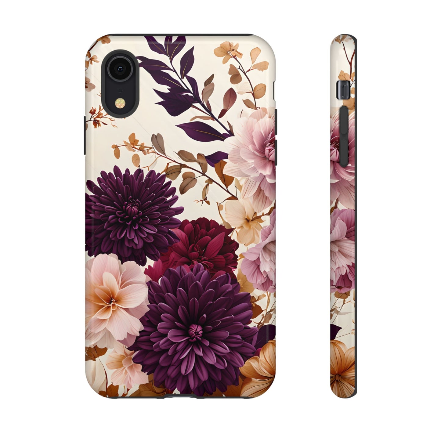 Floral Tough Phone Case - Elegant Design for iPhones & Androids