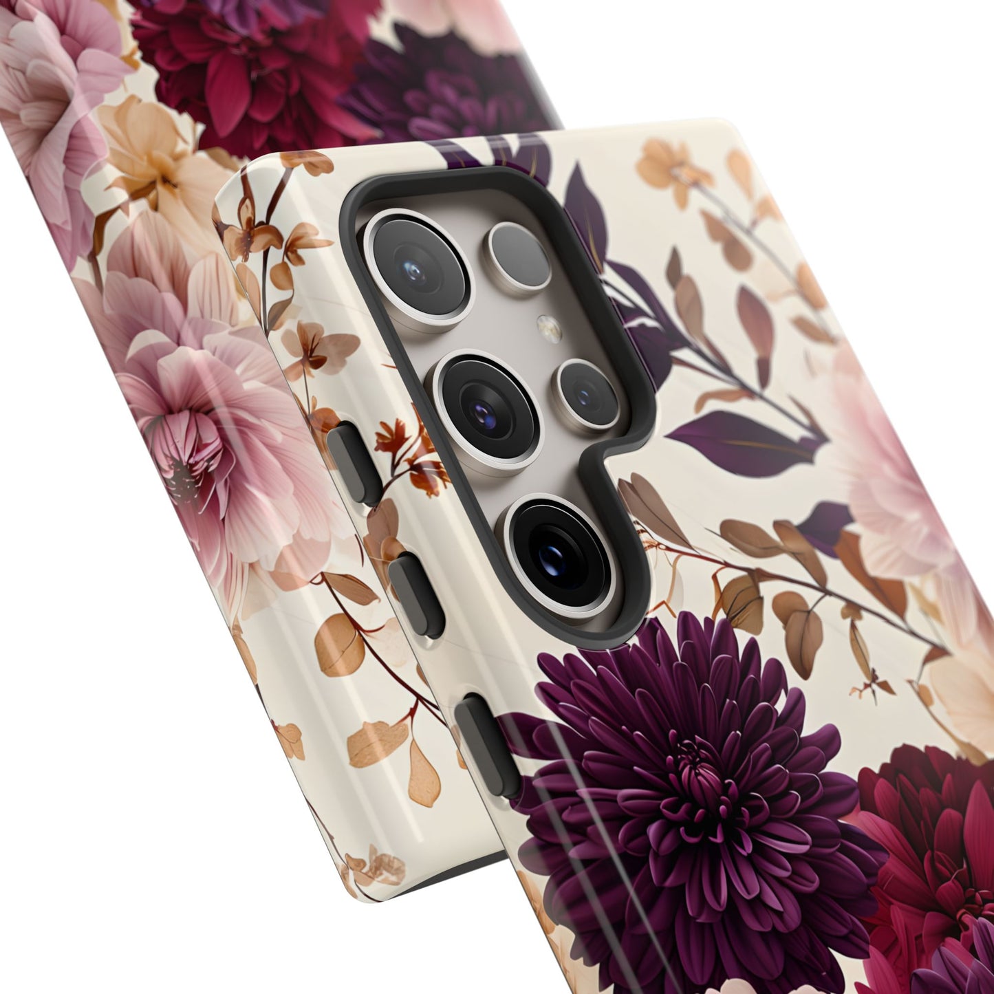 Floral Tough Phone Case - Elegant Design for iPhones & Androids