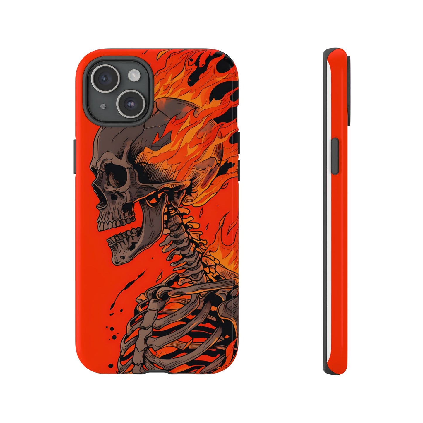 Flaming Skeleton Phone Case - Tough & Stylish Protection