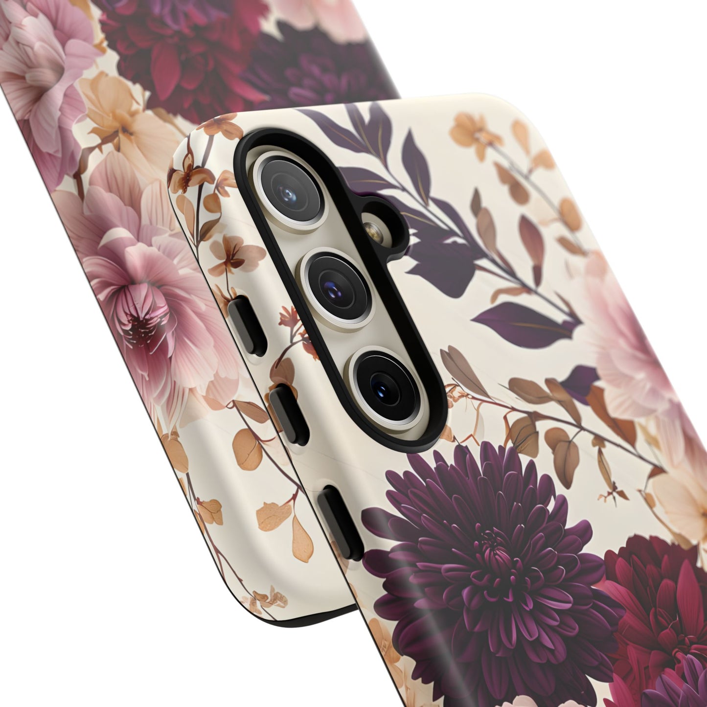 Floral Tough Phone Case - Elegant Design for iPhones & Androids