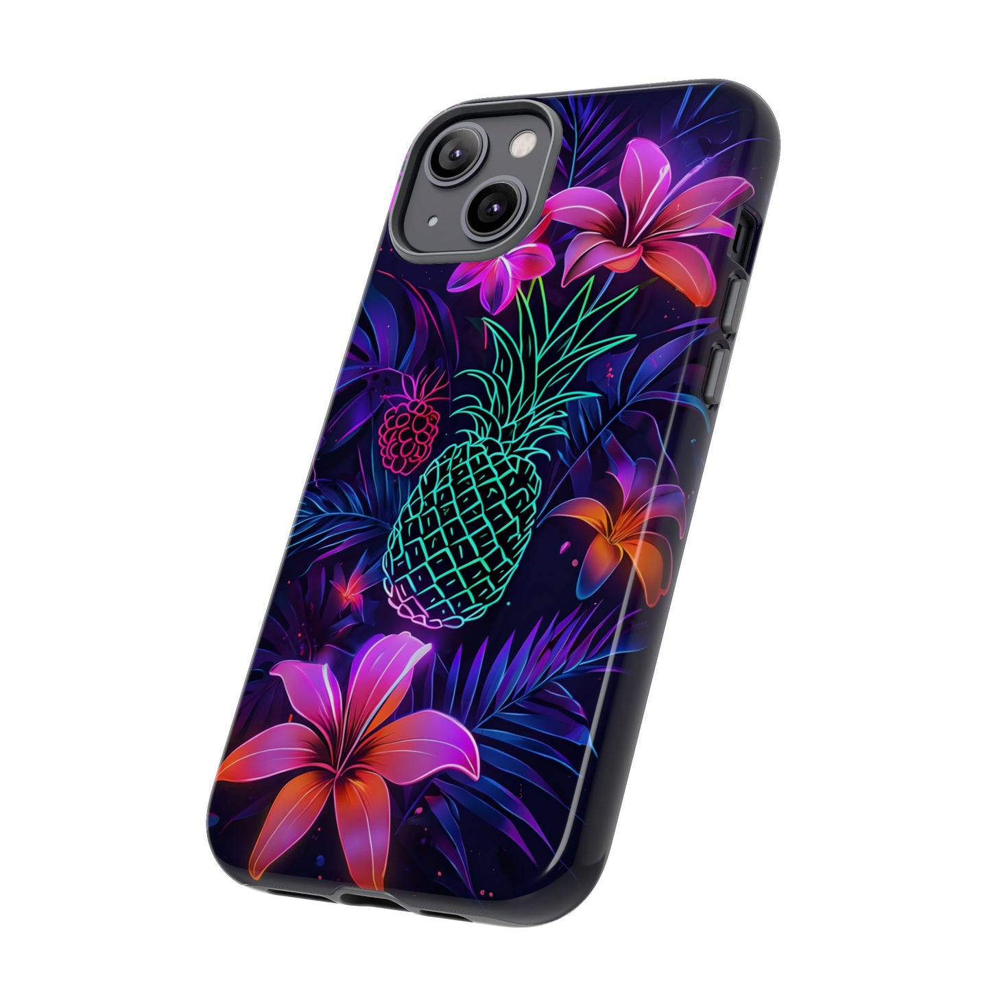 Tough Cases - Tropical Neon Floral iPhone Case
