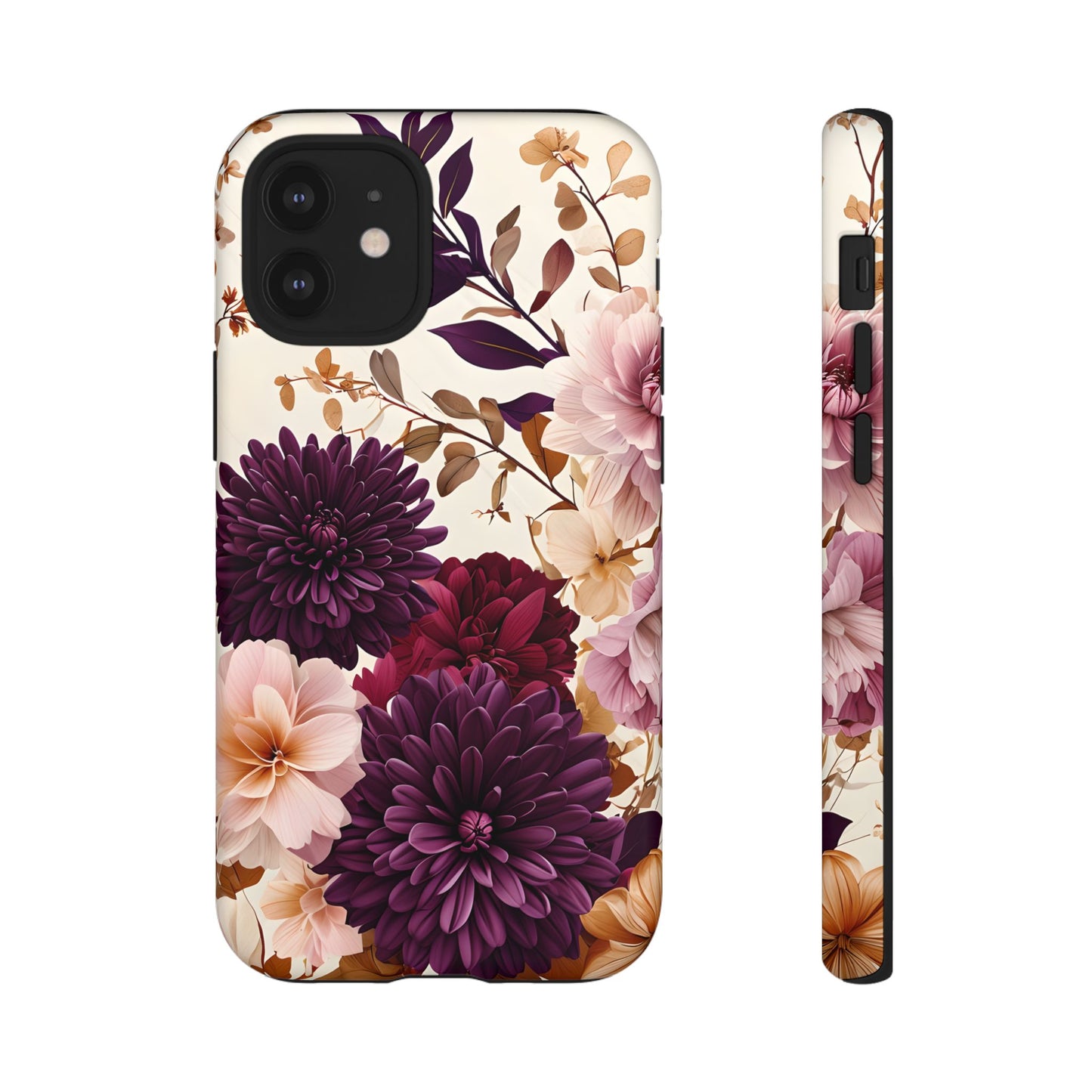 Floral Tough Phone Case - Elegant Design for iPhones & Androids