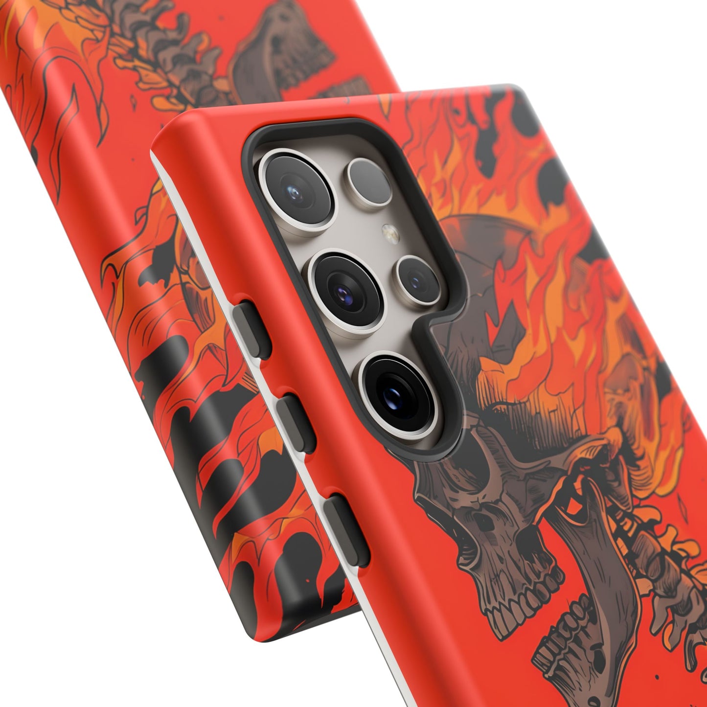 Flaming Skeleton Phone Case - Tough & Stylish Protection