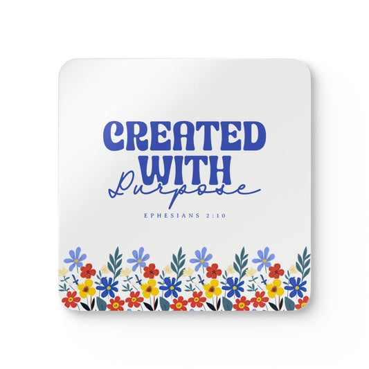 Floral Cork Coaster Set - "Created With Purpose" Home Decor