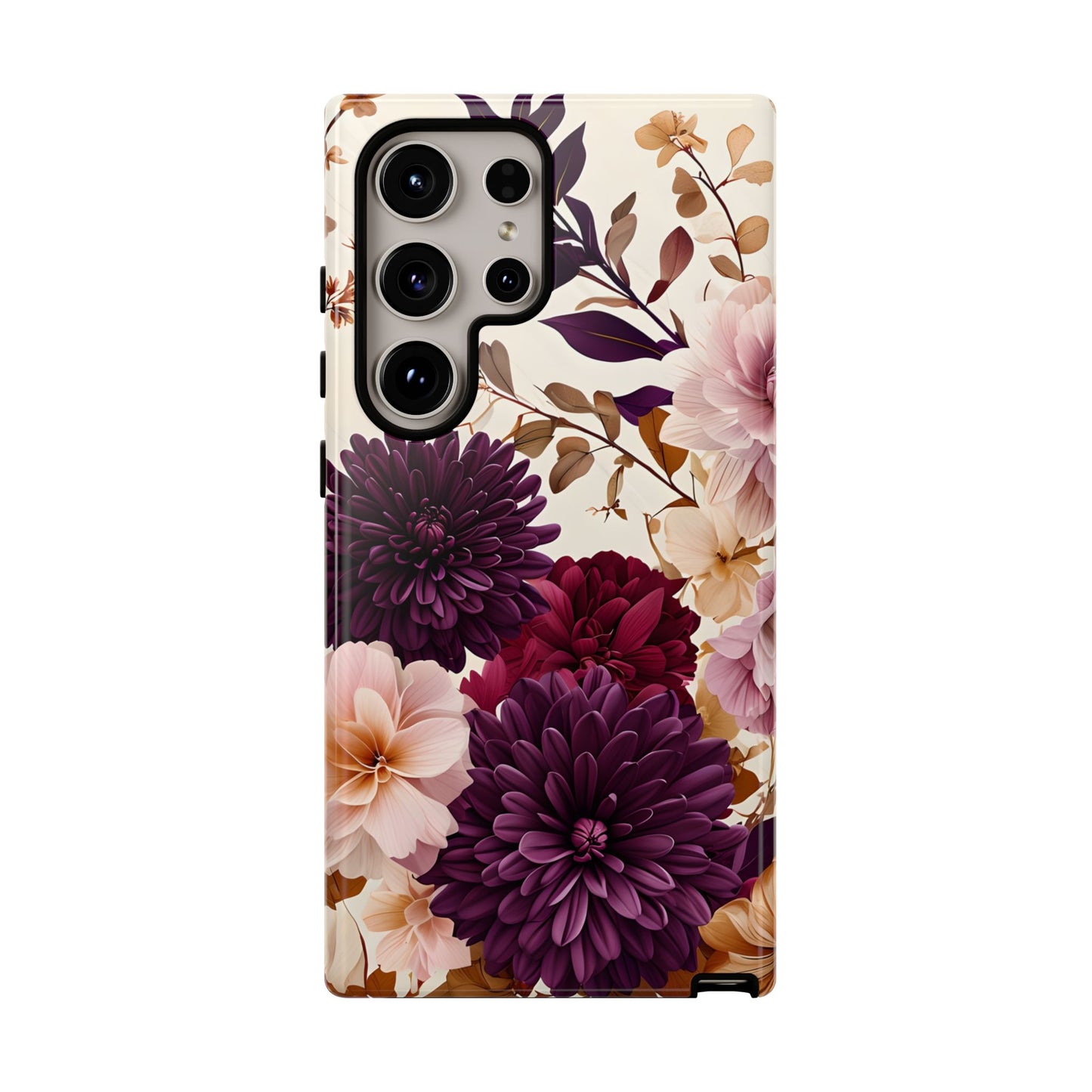 Floral Tough Phone Case - Elegant Design for iPhones & Androids