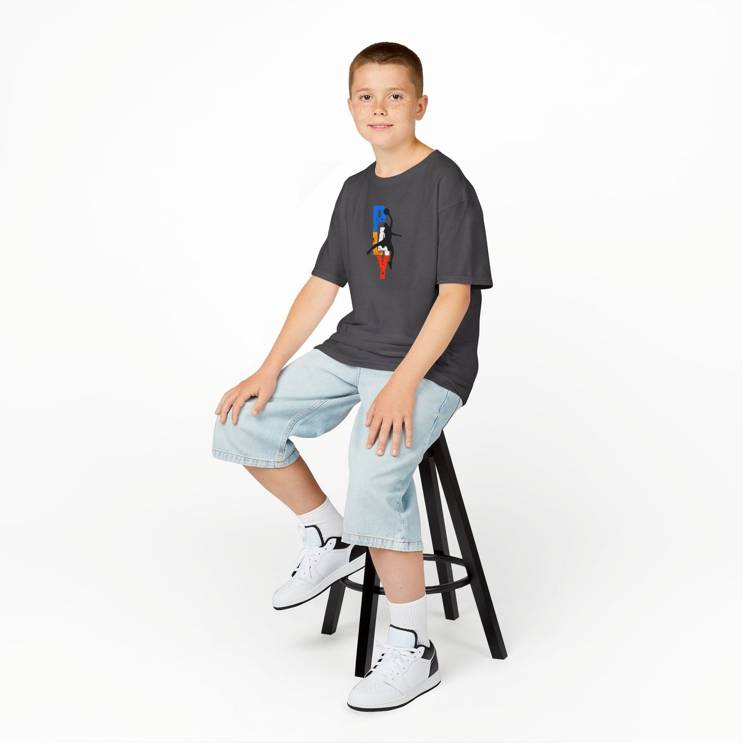 Playful Basketball Kids Tee - Fun Cotton Shirt for Young Athletes