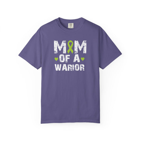 Mom of a Warrior T-Shirt, Garment-Dyed Tee for Support, Awareness Gift, Fight Against Cancer, Mother's Day Apparel
